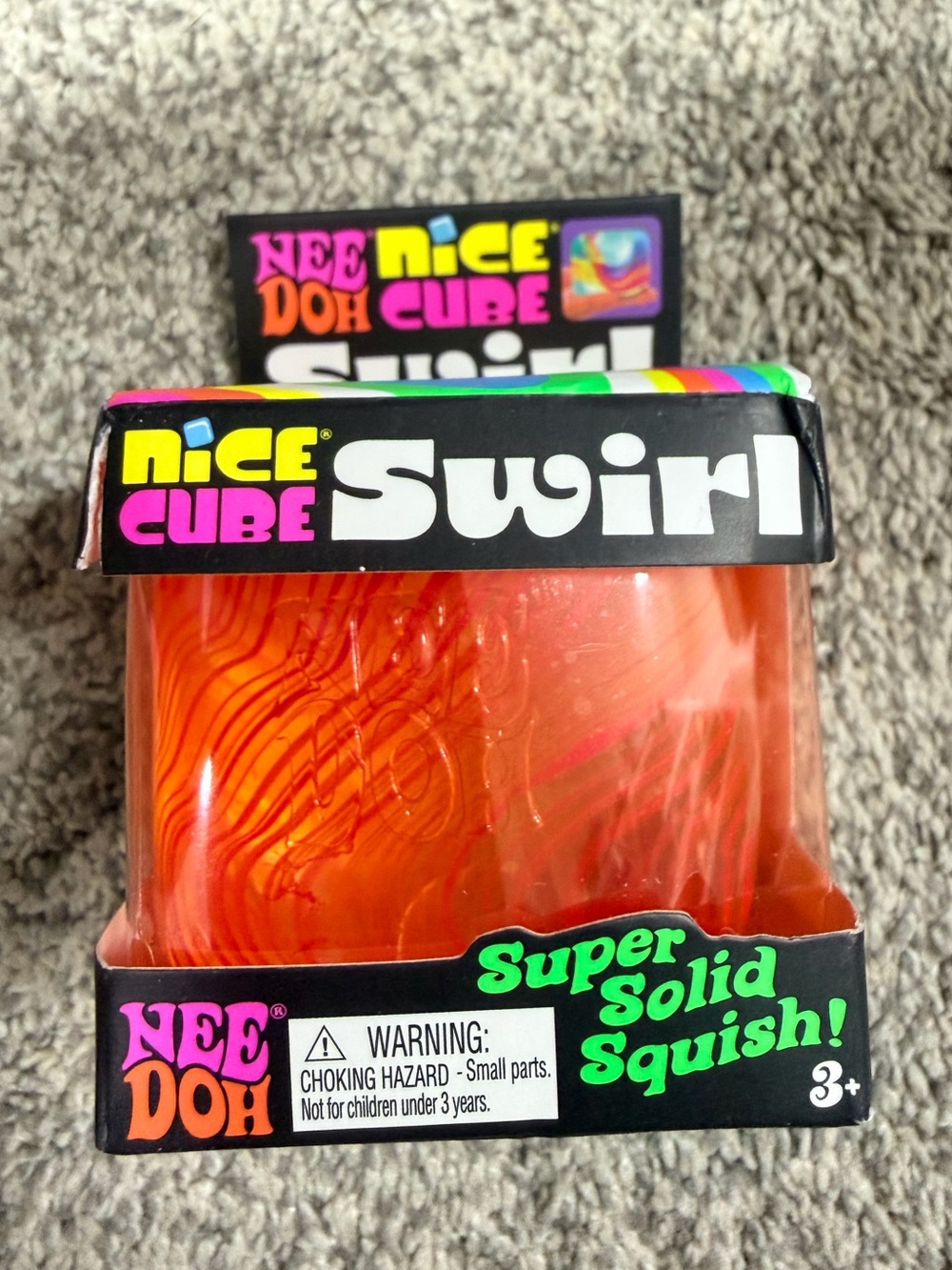 NeeDoh Nice Cube Swirl - Orange Super Solid Squish
